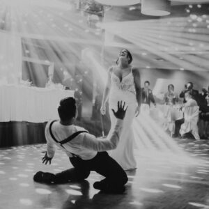 black and white first dance kinakin entertainment dj photo disco ball